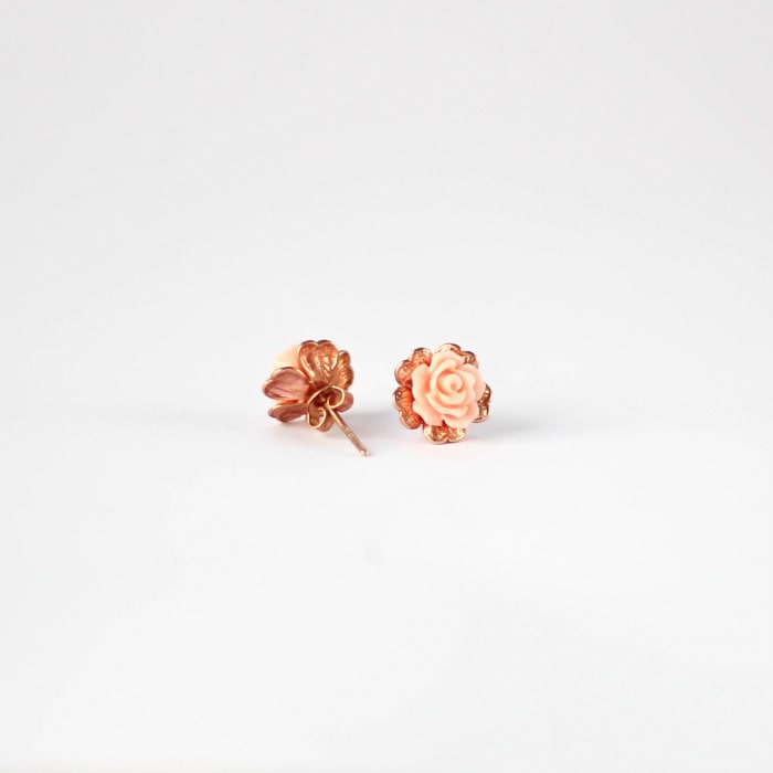Hand Carved Flower Studs