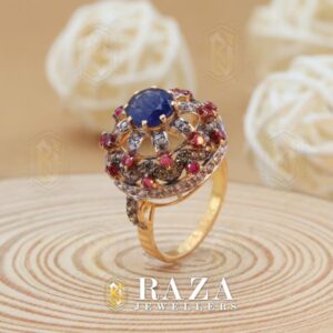 GOLD NATURAL SAPPHIRE RING