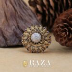 Antique Gold Ring with zarcon and Sapphire