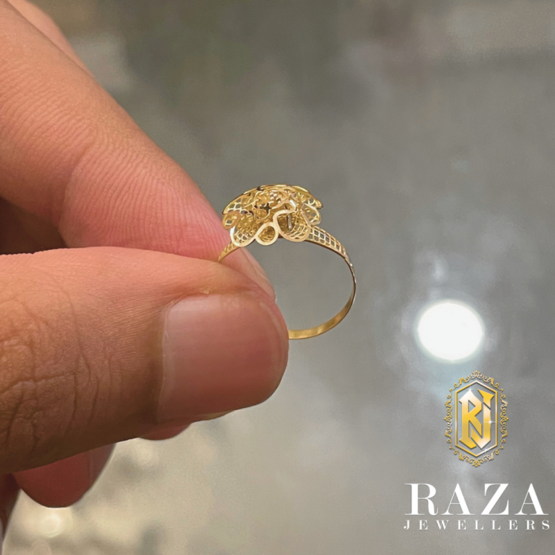 22 K Gold Ring for Boys - BjRi16698 - 22K Gold Ring for boys designed with  machine cuts in matte and shine finish combination.