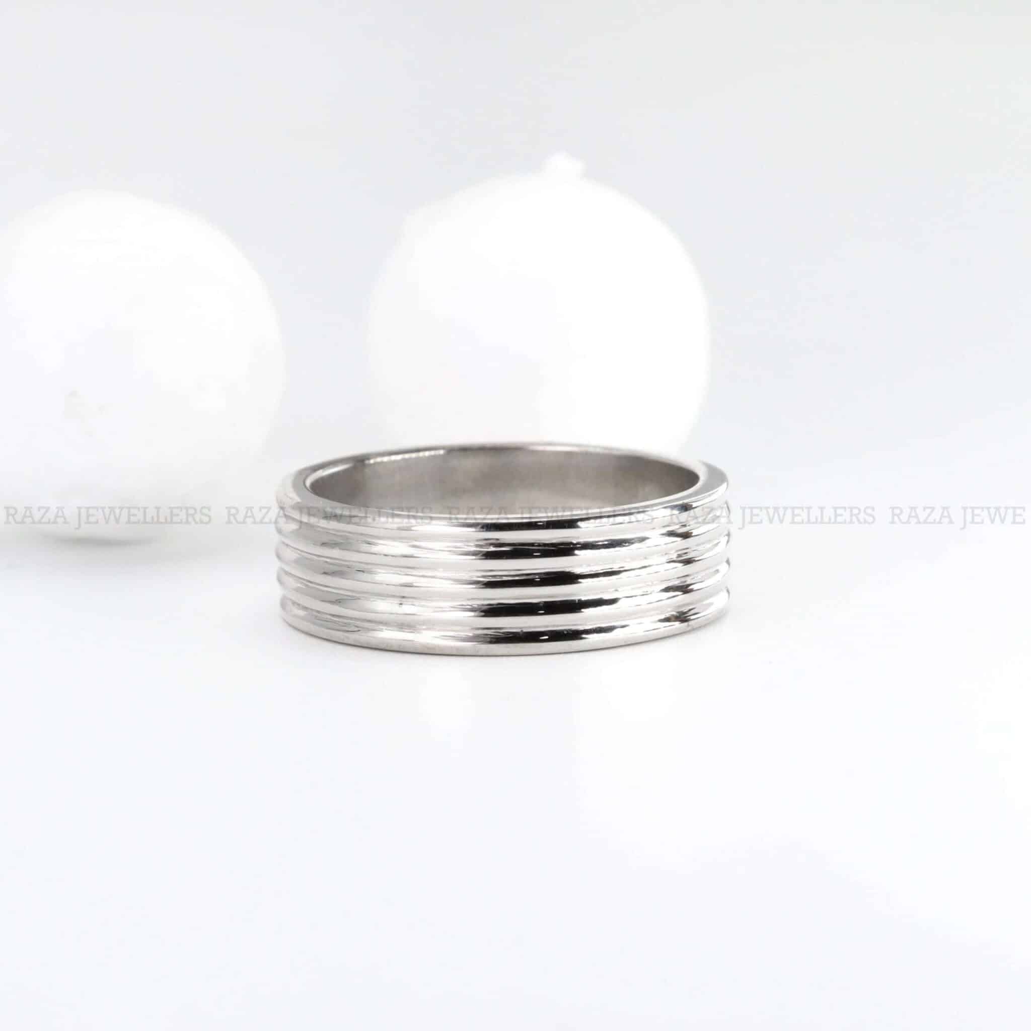 Palladium Fancy Gents Band » Raza Jewellers