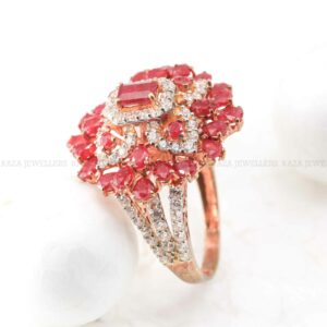 Cocktail Ruby Gold Ring