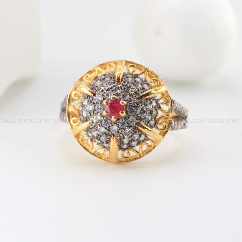 Ruby Modern Gold Ring