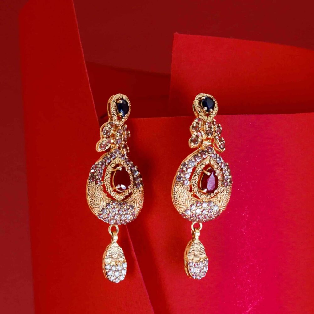 Ruby Gold Bridal Necklace Set » Raza Jewellers