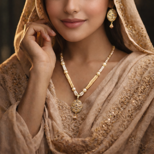 Antique 1 Tola Pearls Locket Set