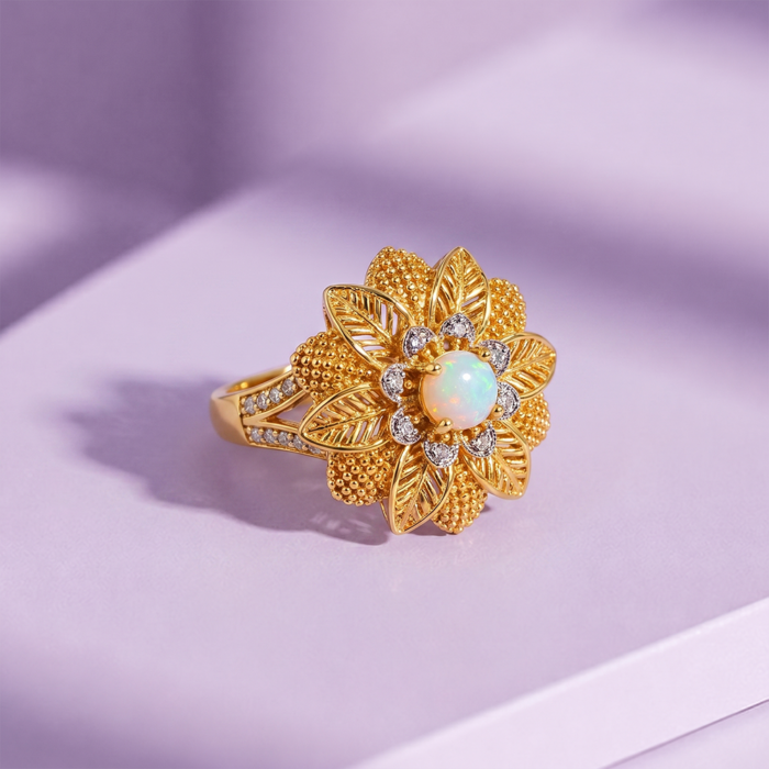 Natural Opal Antique Gold Ring