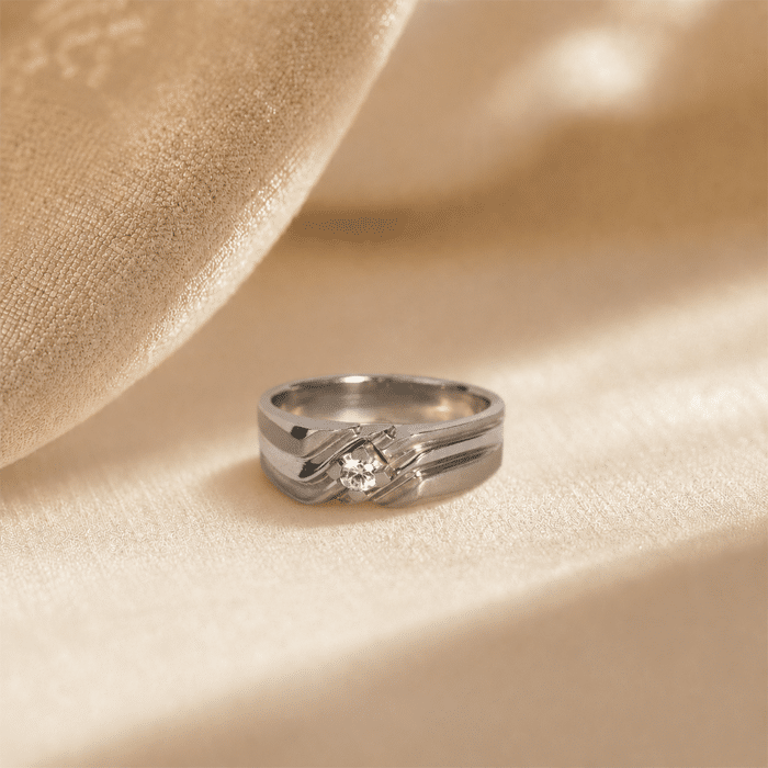 Engagement Palladium Gents Band – Beveled Edge