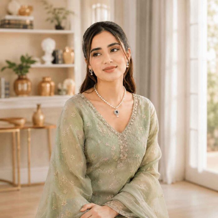 Gold Emerald Locket Set