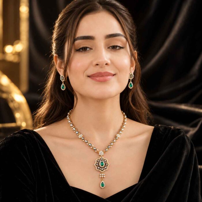 Emerald Party Necklace Set